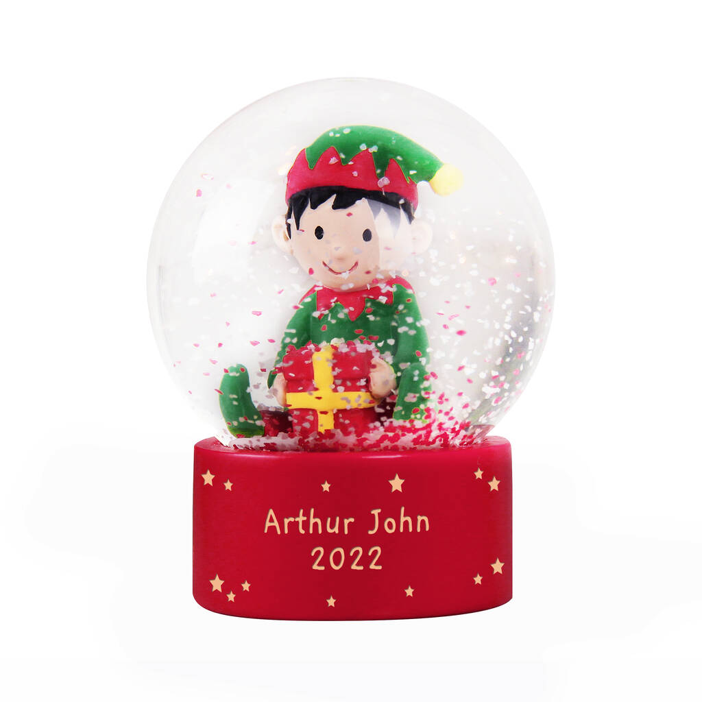 Christmas Gift For Children Personalised Elf Snow Globe