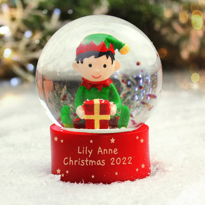 Christmas Gift For Children Personalised Elf Snow Globe