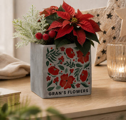 Christmas Gift For Women Personalised Poinsettia Flower Plant Pot