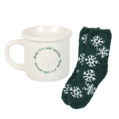 Christmas Gift Set Festive Mug And Socks