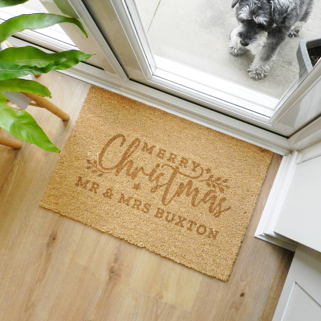 Christmas Indoor Doormat Personalised Christmas Welcome Mat