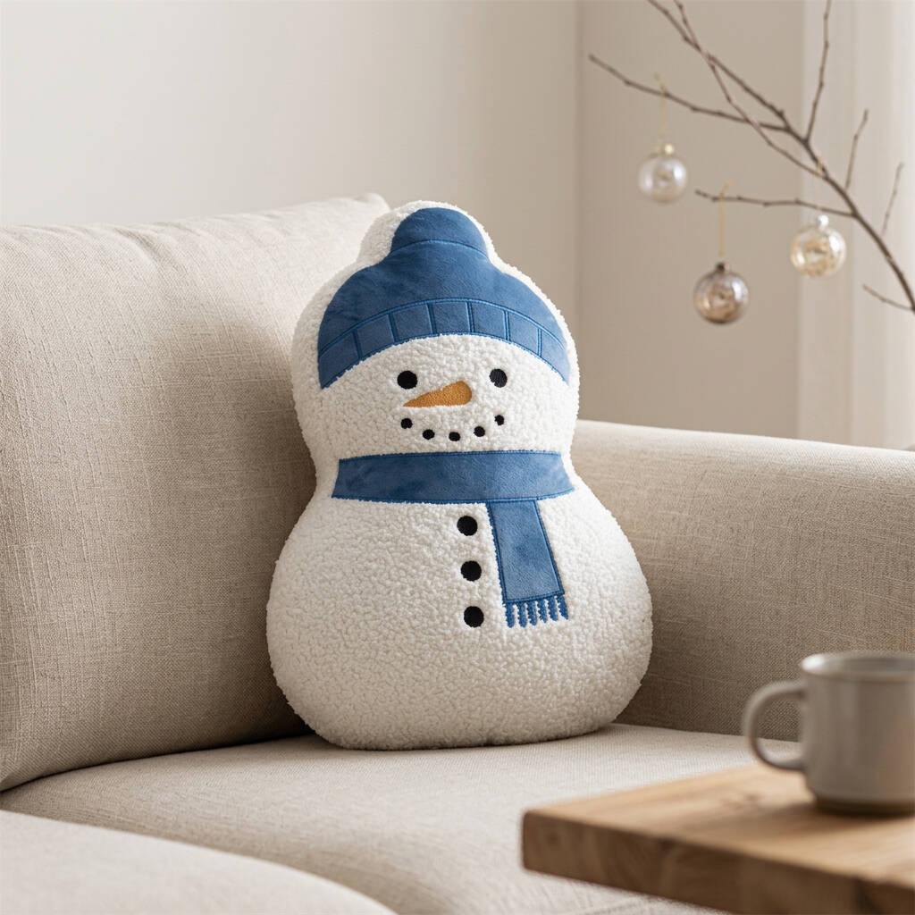 Christmas Snowman Cushion Festive Home Decor