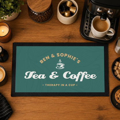 Coffee Lover Gifts Personalised Coffee And Tea Kitchen Mat