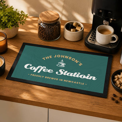 Coffee Lover Gifts Personalised Coffee And Tea Kitchen Mat