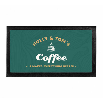 Coffee Lover Gifts Personalised Coffee And Tea Kitchen Mat