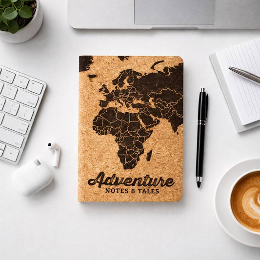 Cork Travel Journal World Map Gift For Travellers