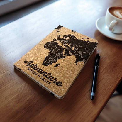 Cork Travel Journal World Map Gift For Travellers