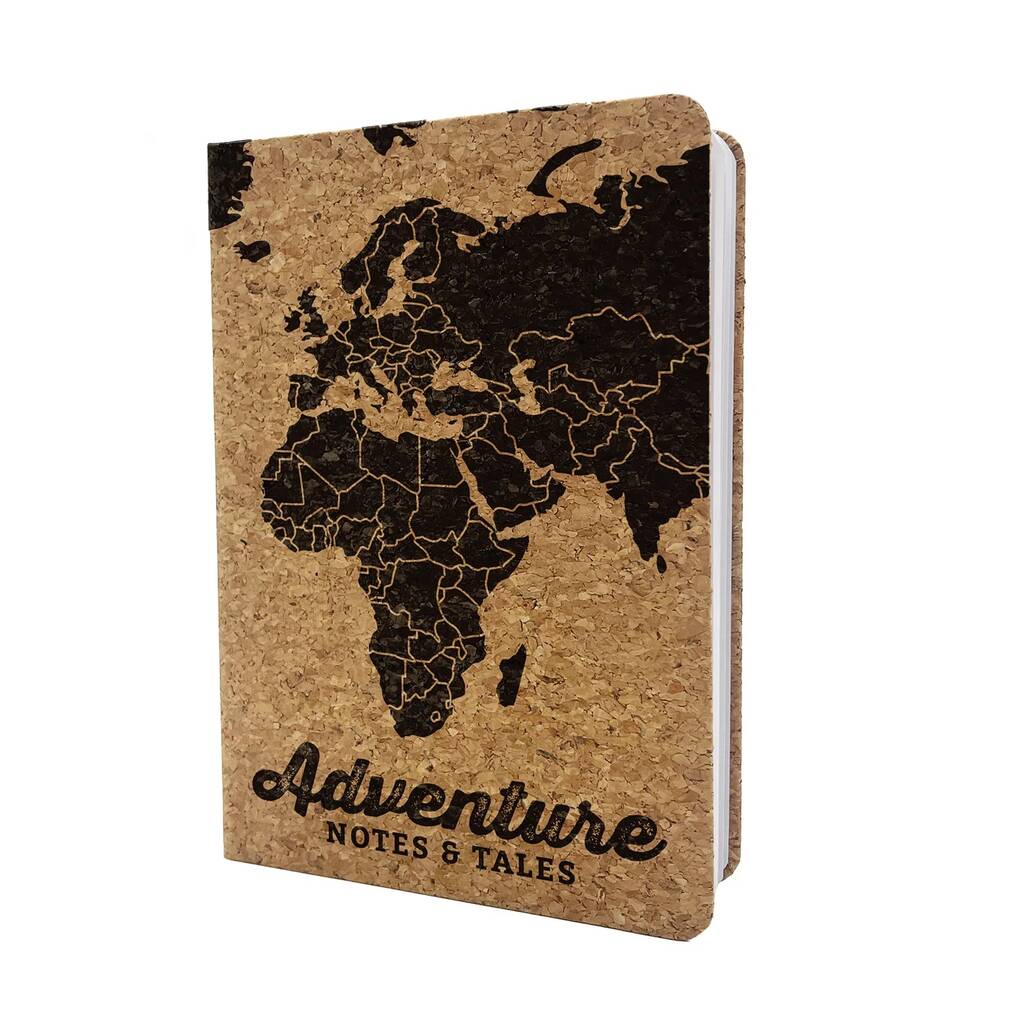 Cork Travel Journal World Map Gift For Travellers