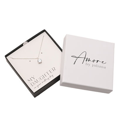Amore Silver Plated Necklace Crystal Pendant - Daughter
