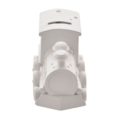 Bambino White Resin Money Box - Train