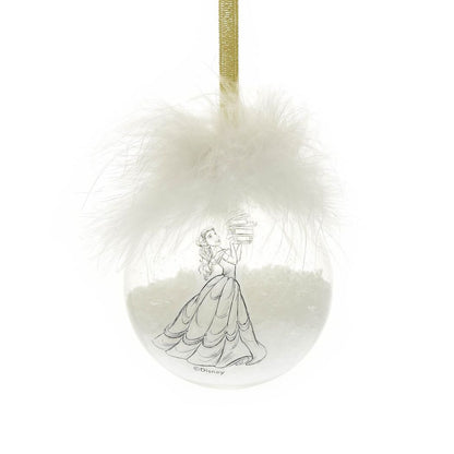 Disney Set of 2 Belle & Beast FeatherChristmas  Baubles
