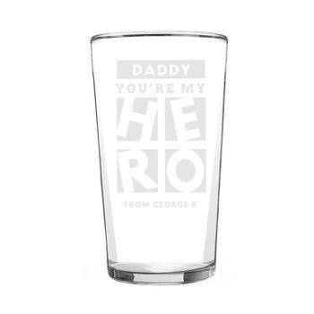Dad Gifts Grandad You Are My Hero Pint Glass