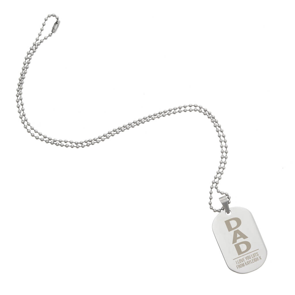 Dad Gifts Personalised Dad Dog Tag Necklace
