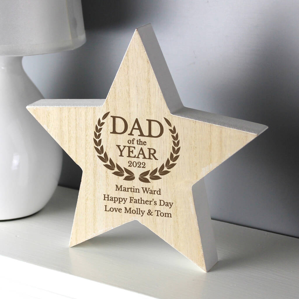 Dad Of The Year Star Trophy Award Father Gifts