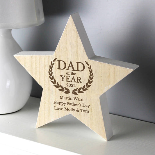 Dad Of The Year Star Trophy Award Father Gifts