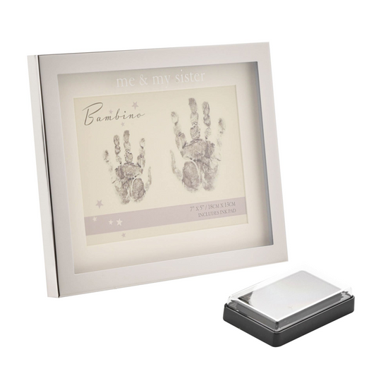 Hand Print Photo Frame Me & My Sister 7" x 5"