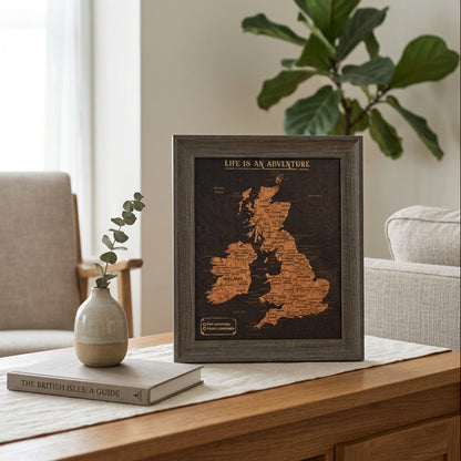 UK Cork Map With Push In Pins Travel Gift