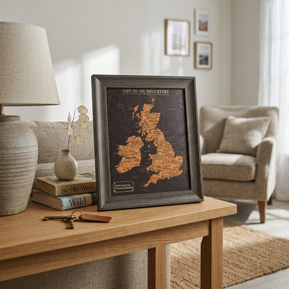 UK Cork Map With Push In Pins Travel Gift