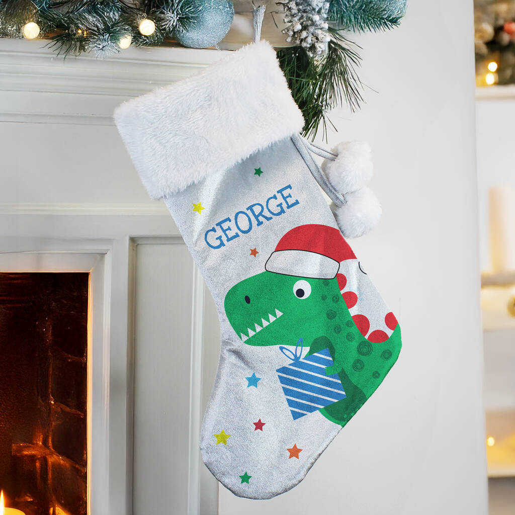 Dinosaur Christmas Stocking For Children