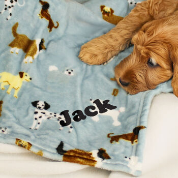 Dog Gifts Personalised Dog Fleece Blanket