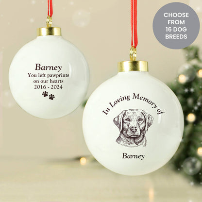 Dog Memorial Christmas Bauble Dog Loss Ornament