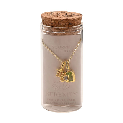 Serenity Zodiac 18k Gold Plated Necklace - Scorpio