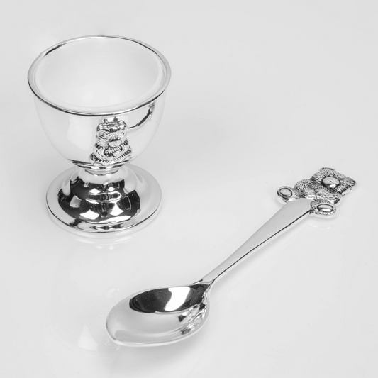 Baby Gift Teddy Egg Cup, Spoon Set