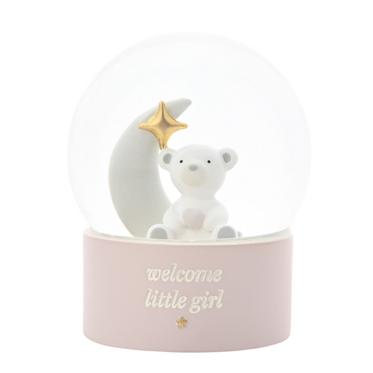 New Baby Girl Gift  'Welcome Little Girl' Snow Globe