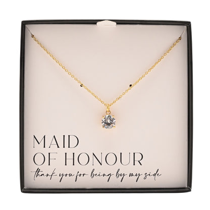 Amore Gold Plated Necklace Crystal Pendant - Maid Of Honour