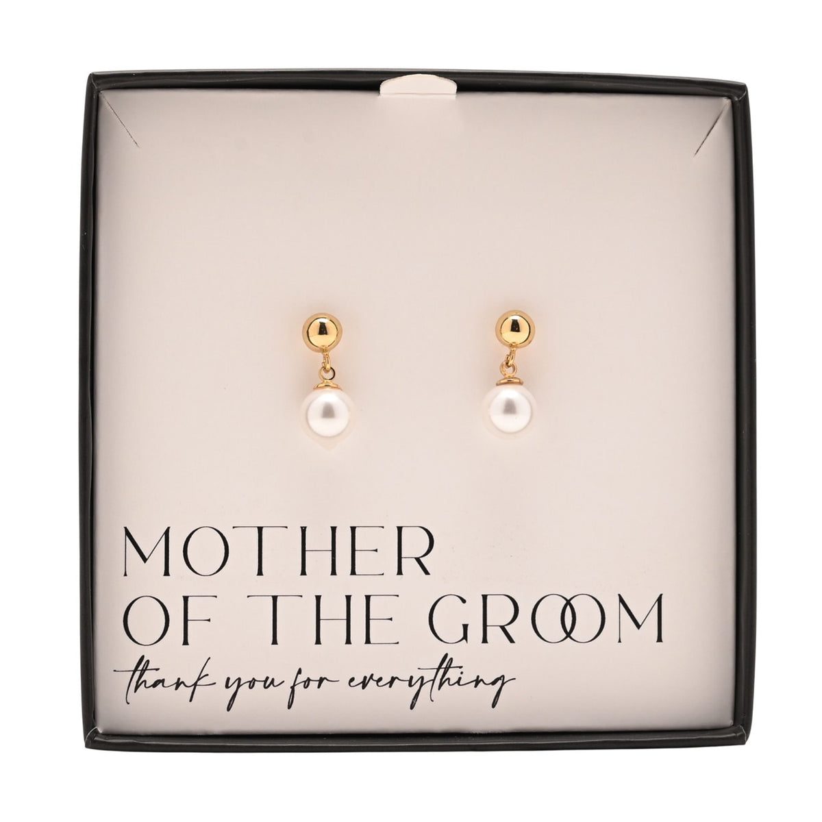 Amore Gold Plated Earrings Faux Pearl - Mother Of The Groom