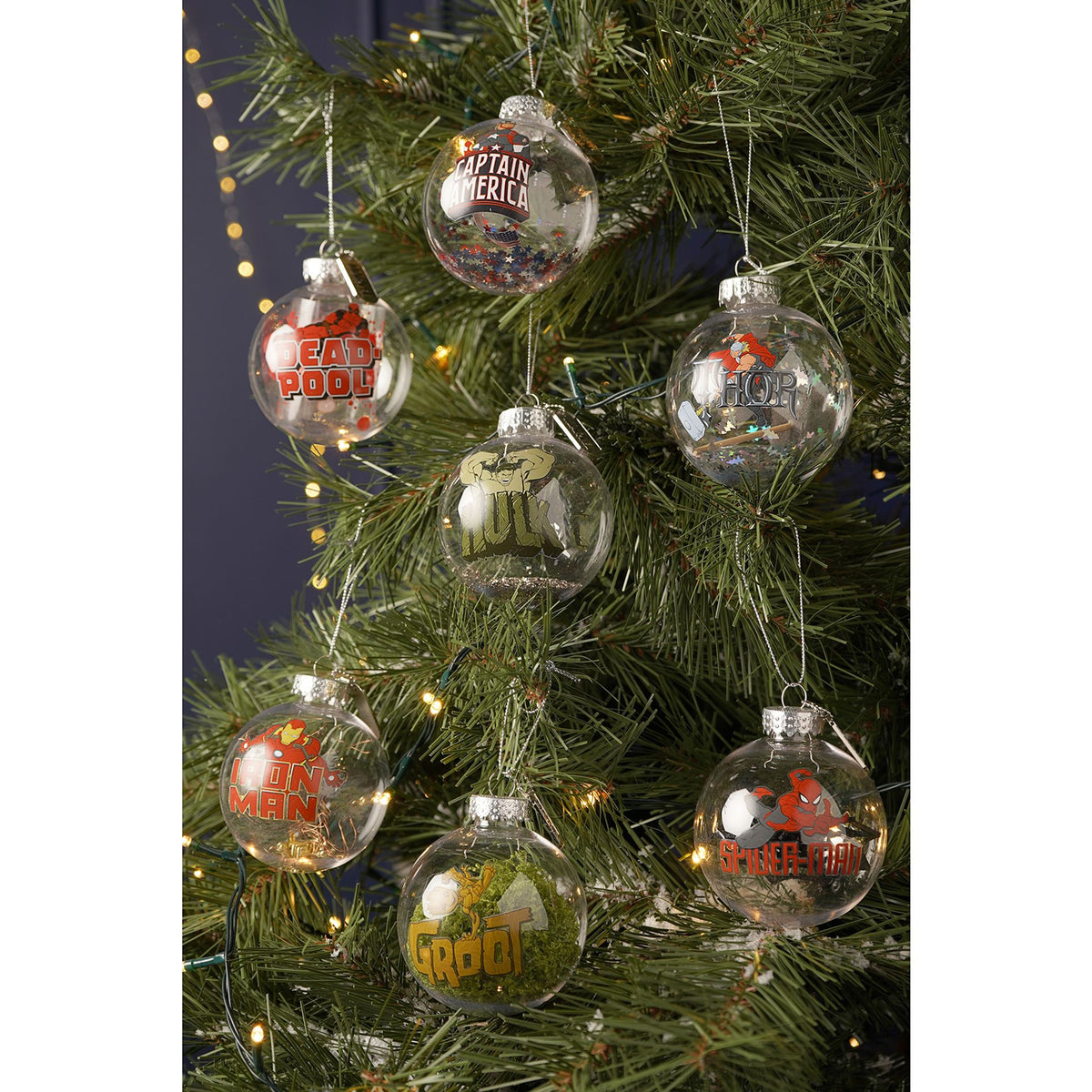Marvel The Avengers Set of 7 Filled Christmas Baubles