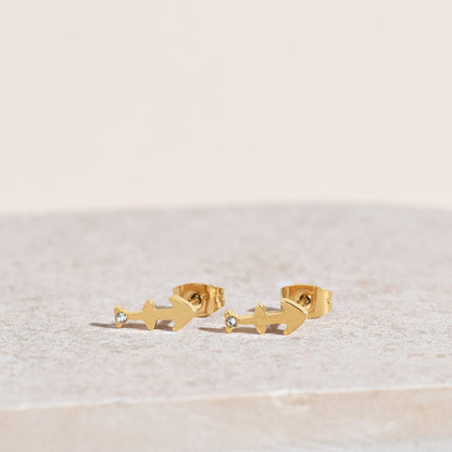 Serenity Zodiac 18k Gold Plated Earrings - Sagittarius