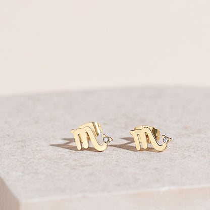 Serenity Zodiac 18k Gold Plated Earrings - Scorpio