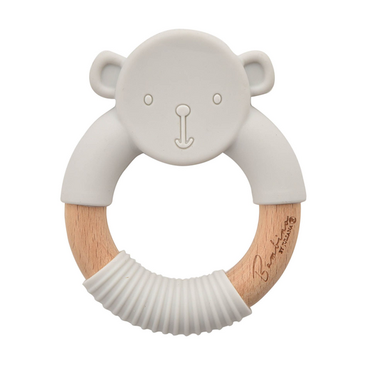 Baby Teddy Teether Grey