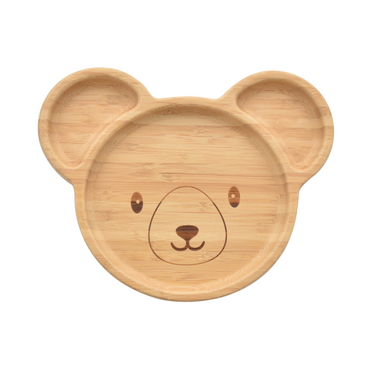 Baby Gift  Bamboo & Silicone Bear Base Plate