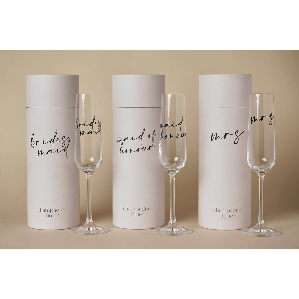 Amore Champagne Flute Black Words - Mrs