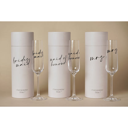 Amore Champagne Flute Black Words - Mrs