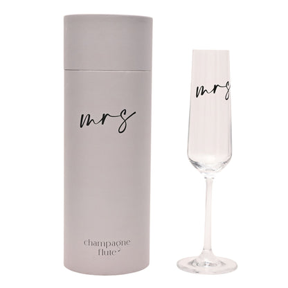 Amore Champagne Flute Black Words - Mrs
