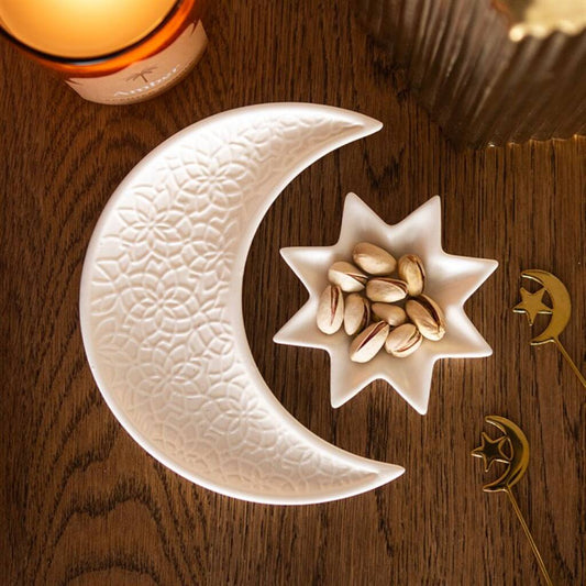 Eid Gifts Moon And Star Ceramic Dish Set