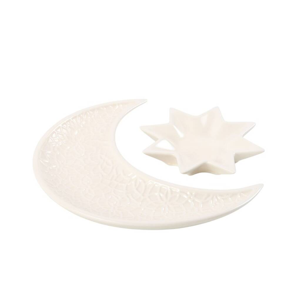 Eid Gifts Moon And Star Ceramic Dish Set