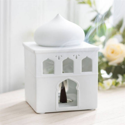 Eid Gifts White Mosque Oil Burner