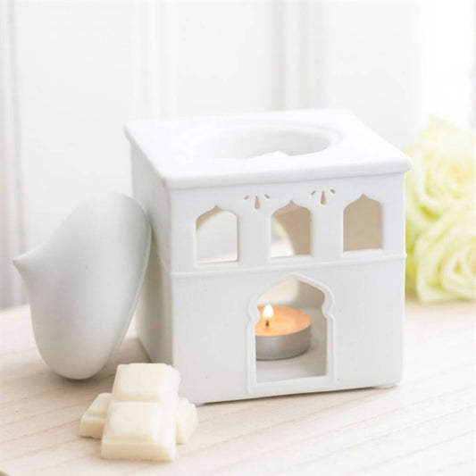 Eid Gifts White Mosque Oil Burner