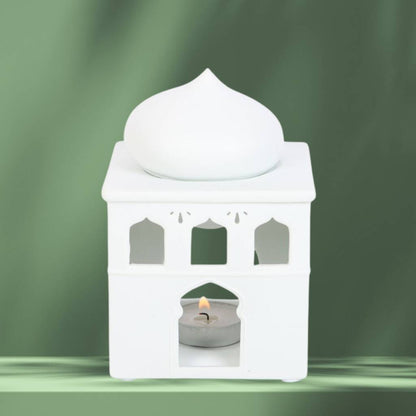 Eid Gifts White Mosque Oil Burner