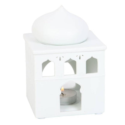 Eid Gifts White Mosque Oil Burner