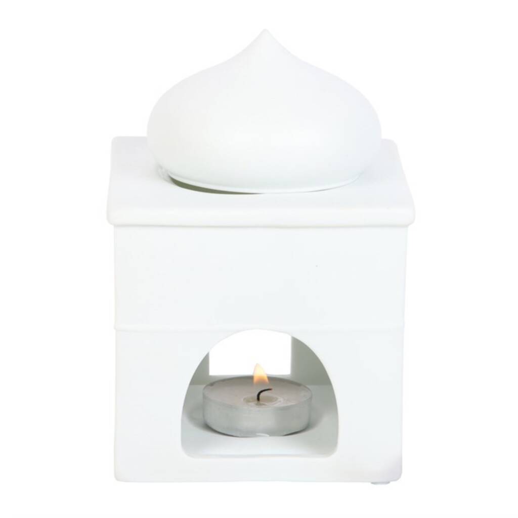 Eid Gifts White Mosque Oil Burner