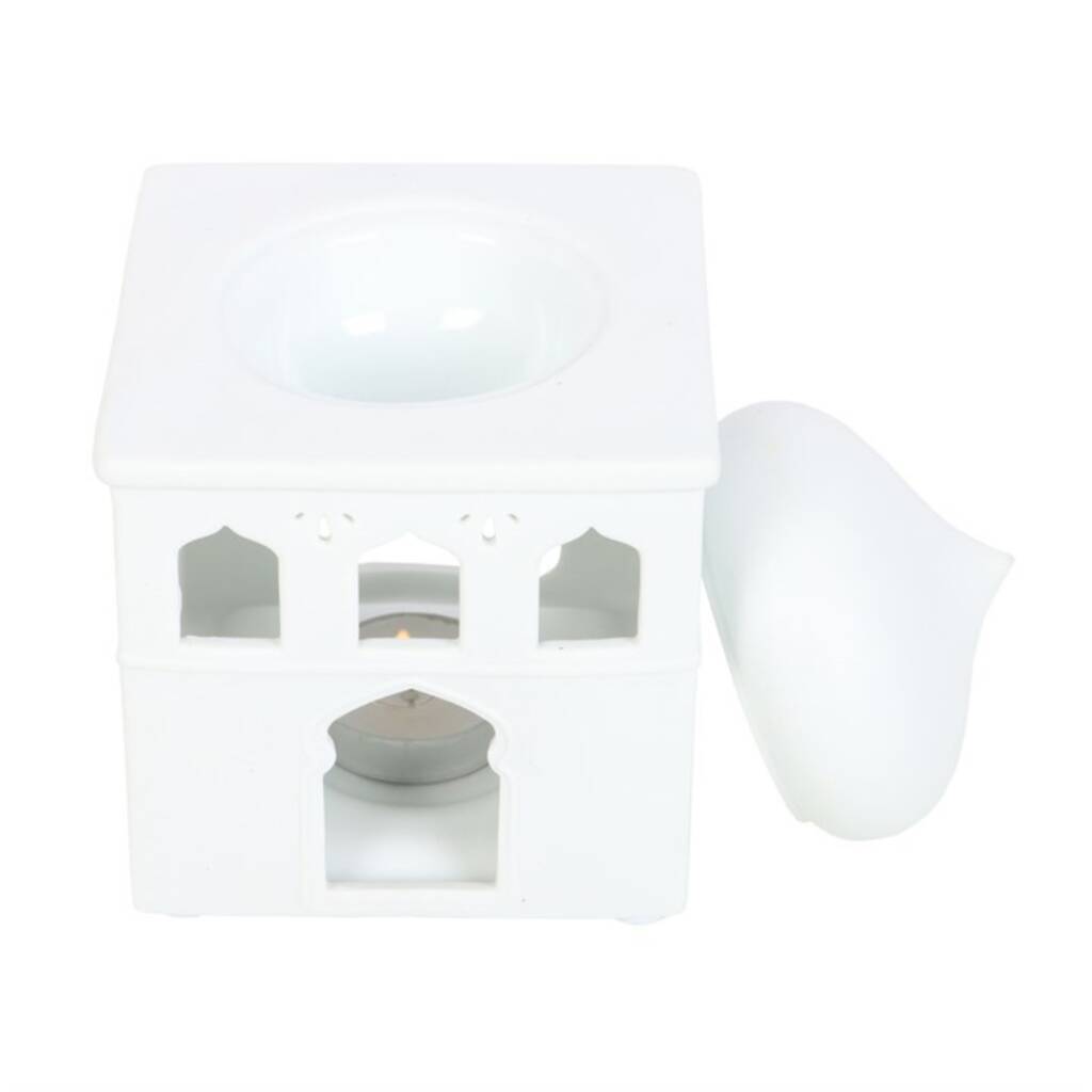 Eid Gifts White Mosque Oil Burner