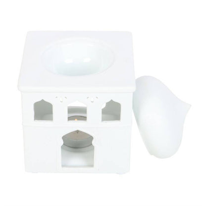 Eid Gifts White Mosque Oil Burner
