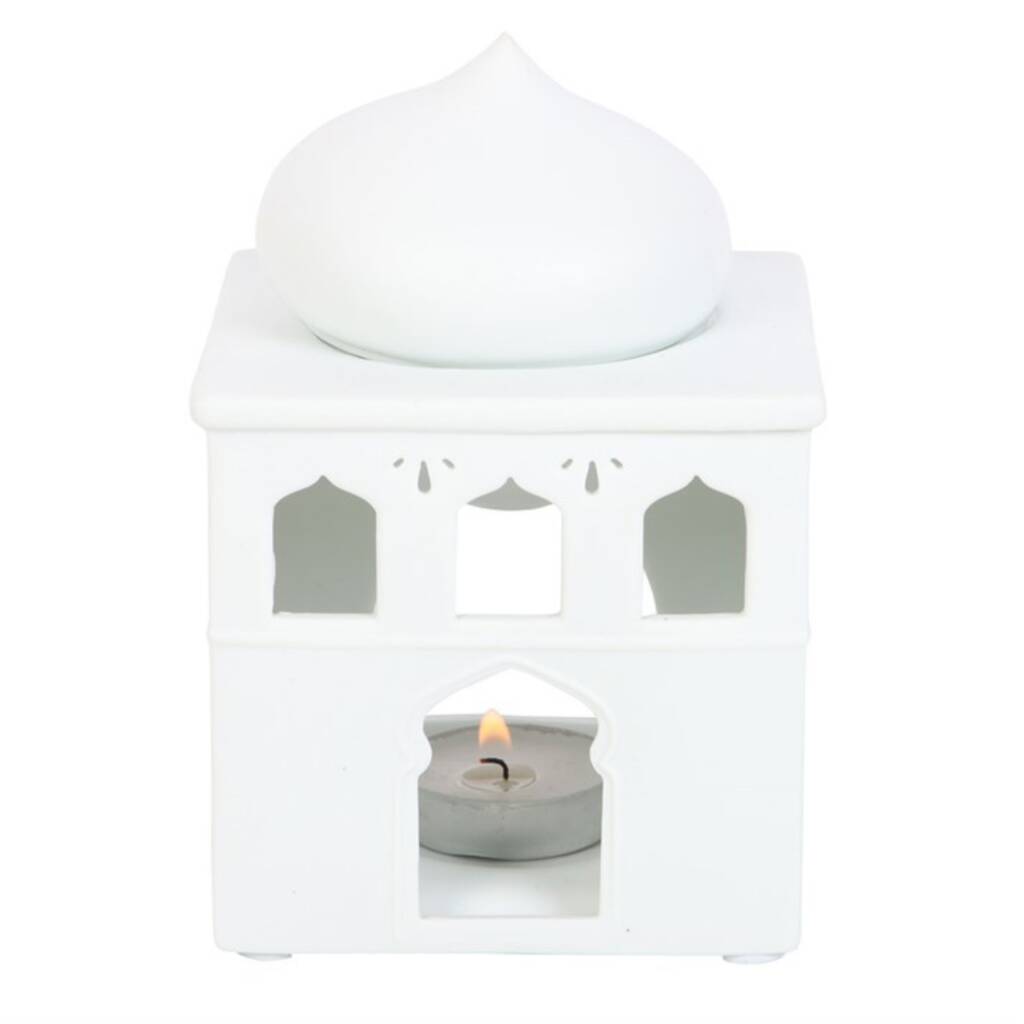 Eid Gifts White Mosque Oil Burner