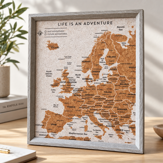 Travel Gifts Europe Travel Map With Pins Cork Board