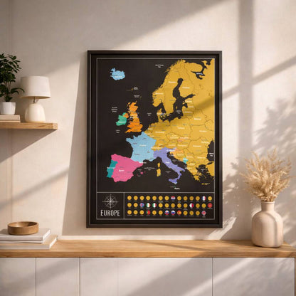 Europe Scratch Off Map With Country Flags Travel Gifts